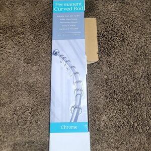 Chrome Permanent Curved Shower Rod by [Brand]